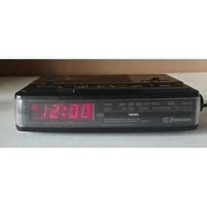 Vintage Emerson AK2776 Dual Alarm Clock Radio Red LED AM FM Tested Works
